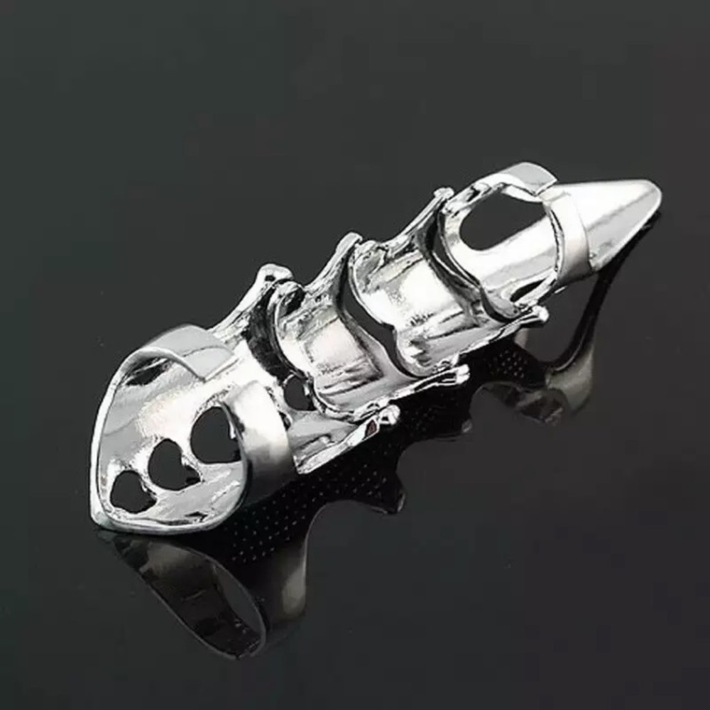 Talon Cosplay Gothic/Edgy Halloween Silver Ring Nail/Hand Accessory Jewelry - Picture 8 of 14